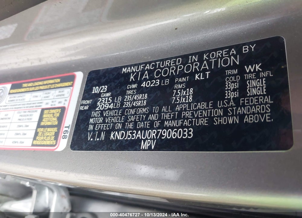2024 KIA SOUL GT LINE VIN: KNDJ53AU0R7906033