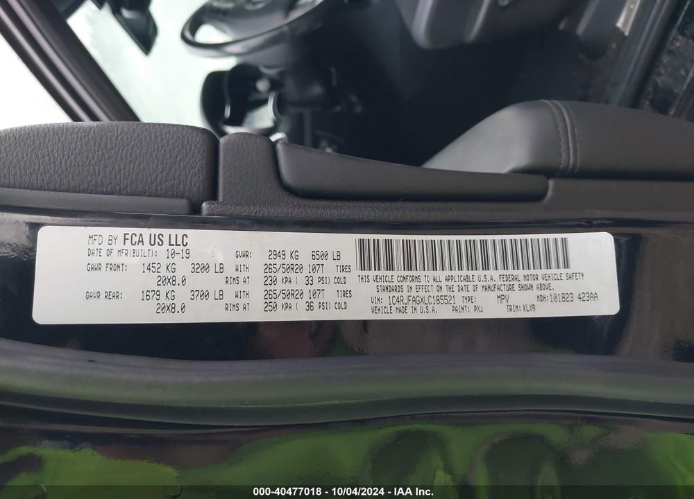 2020 JEEP GRAND CHEROKEE ALTITUDE 4X4 VIN: 1C4RJFAGXLC185521