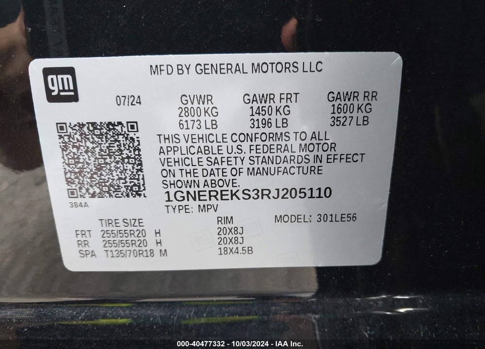 2024 CHEVROLET TRAVERSE FWD LS VIN: 1GNEREKS3RJ205110