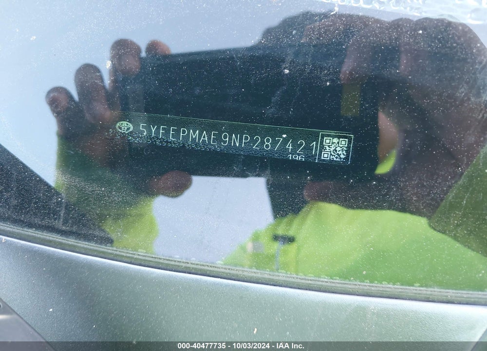 2022 TOYOTA COROLLA LE VIN: 5YFEPMAE9NP287421