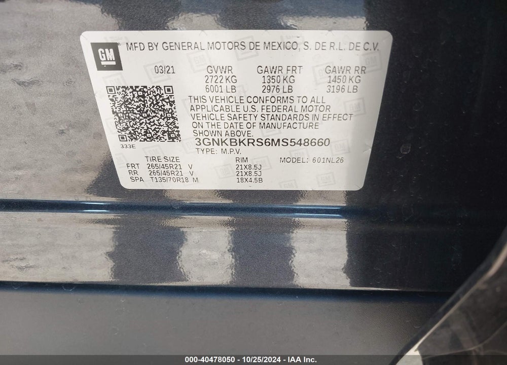 2021 CHEVROLET BLAZER AWD RS VIN: 3GNKBKRS6MS548660