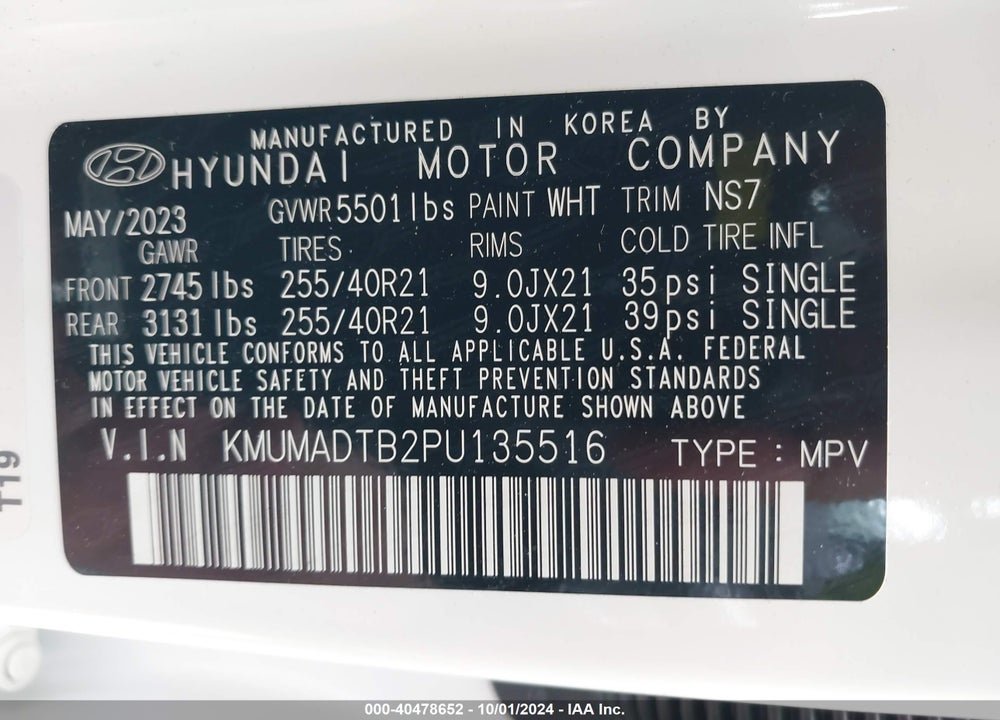 2023 GENESIS GV70 2.5T AWD VIN: KMUMADTB2PU135516