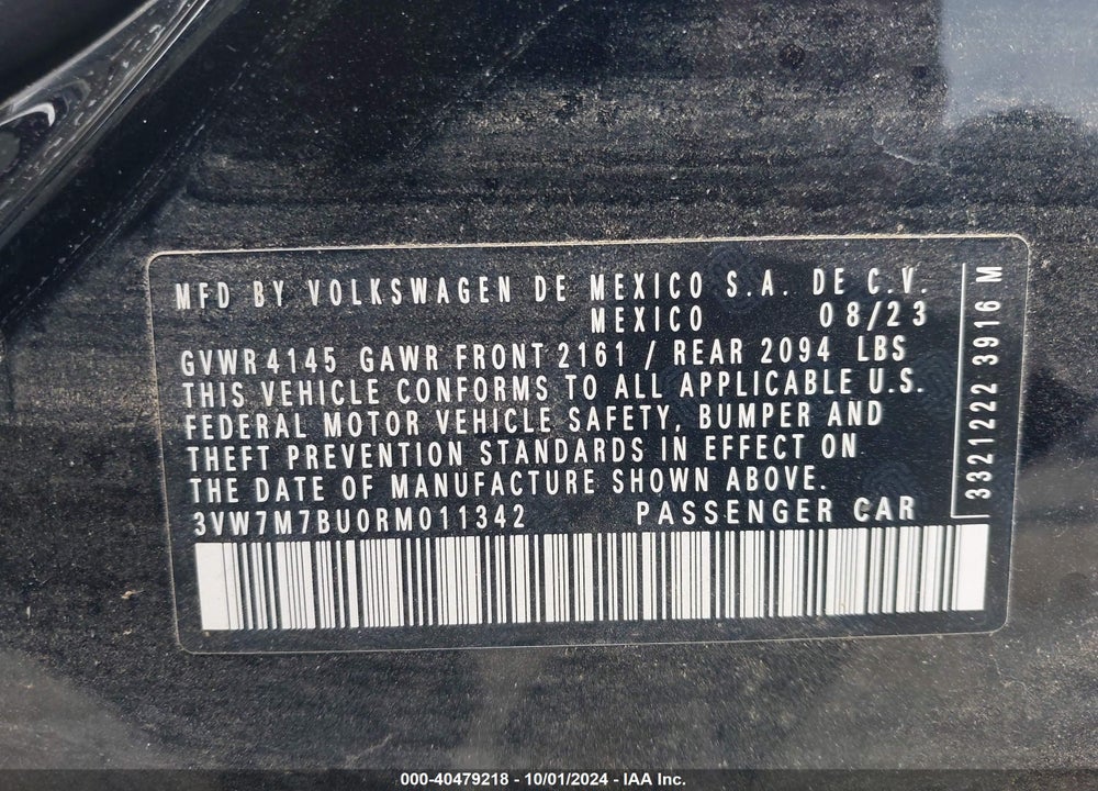 2024 VOLKSWAGEN JETTA 1.5T SE VIN: 3VW7M7BU0RM011342