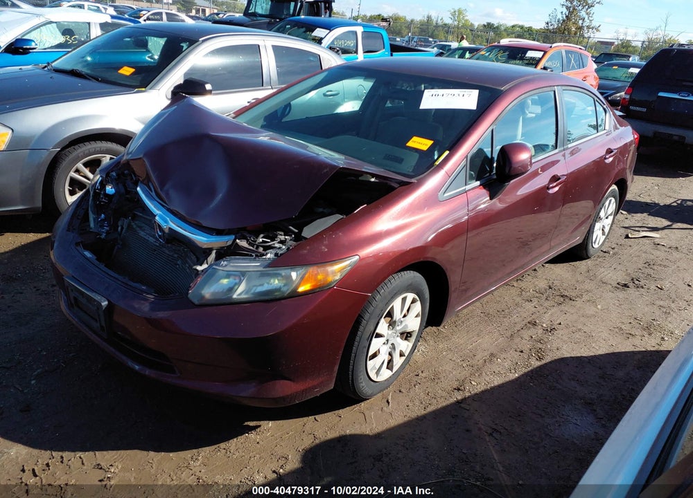 2012 HONDA CIVIC LX VIN: 19XFB2F5XCE084696