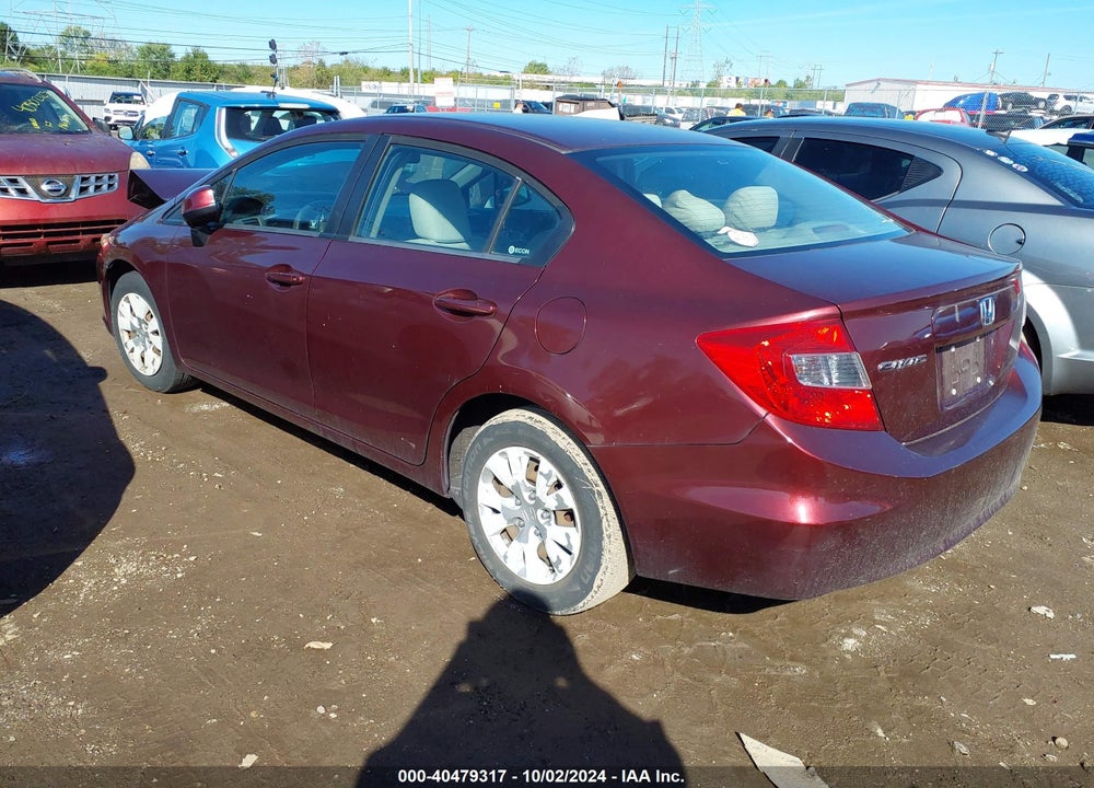 2012 HONDA CIVIC LX VIN: 19XFB2F5XCE084696