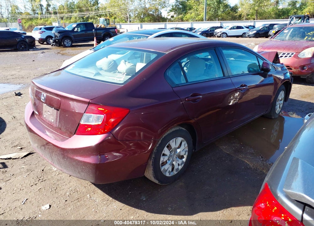 2012 HONDA CIVIC LX VIN: 19XFB2F5XCE084696