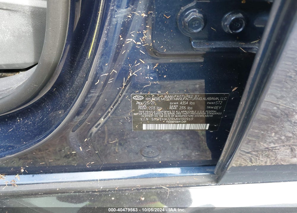 2021 HYUNDAI SONATA LIMITED VIN: 5NPEH4J29MH130969