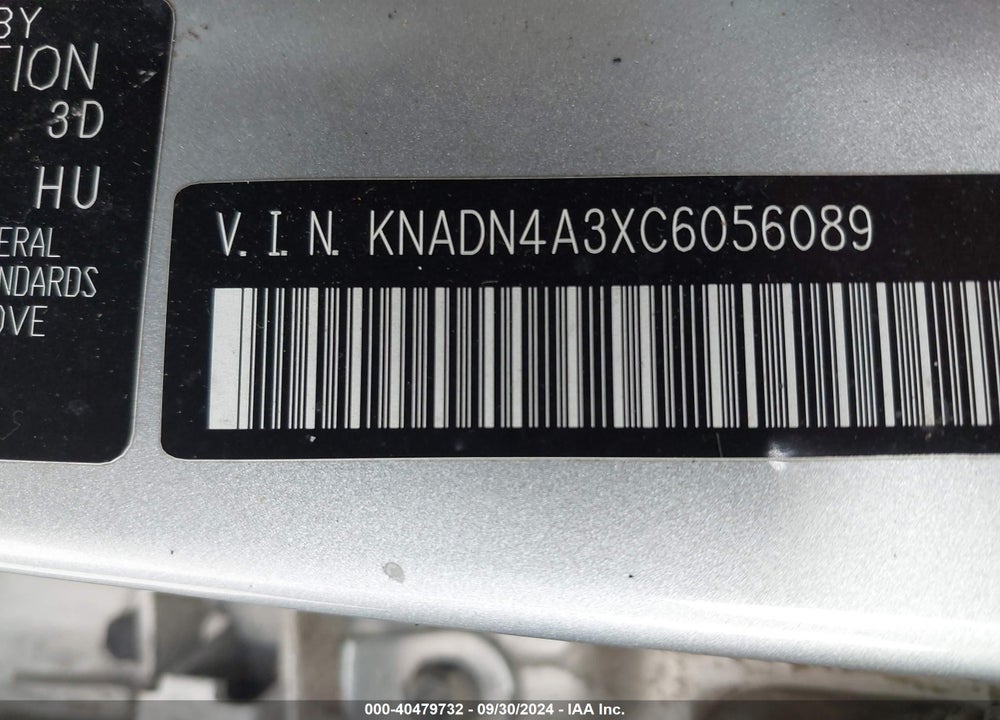 2012 KIA RIO EX VIN: KNADN4A3XC6056089