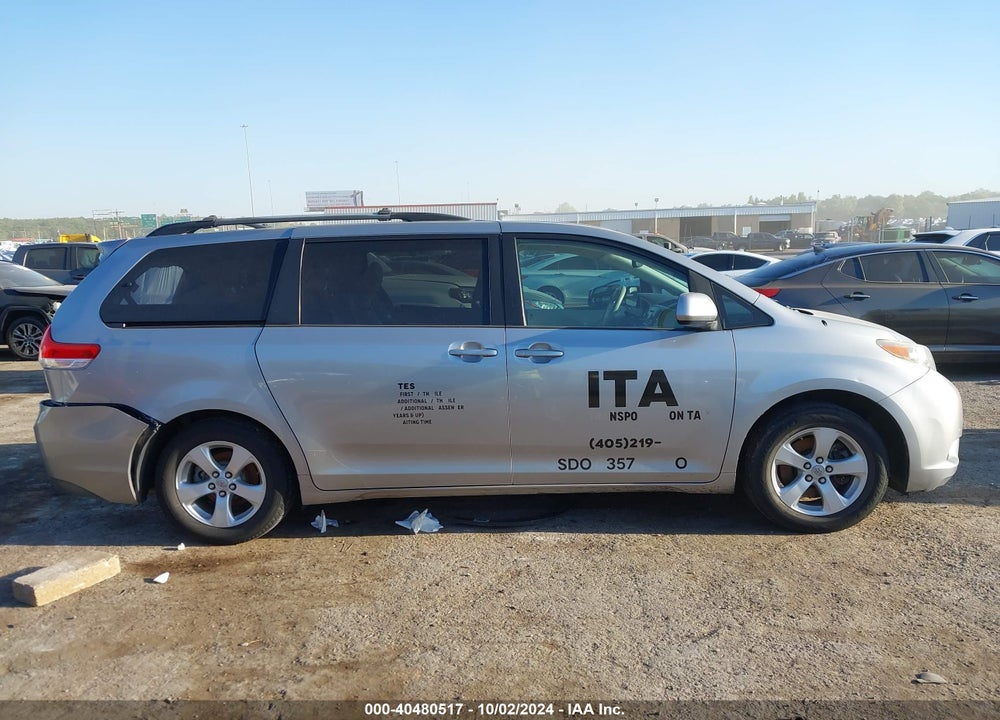 2012 TOYOTA SIENNA LE V6 8 PASSENGER VIN: 5TDKK3DC6CS242737