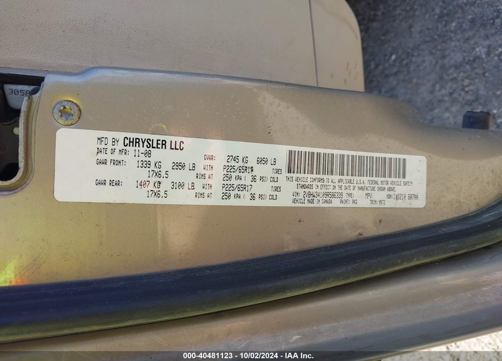2009 VOLKSWAGEN ROUTAN SE VIN: 2V8HW34109R586339