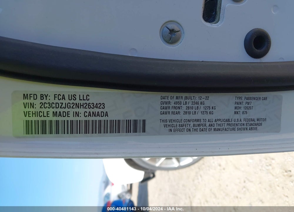 2022 DODGE CHALLENGER GT VIN: 2C3CDZJG2NH263423