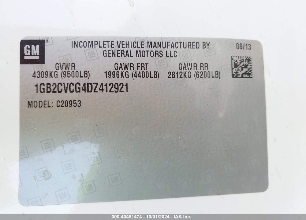 2013 CHEVROLET SILVERADO 2500HD VIN: 1GB2CVCG4DZ412921
