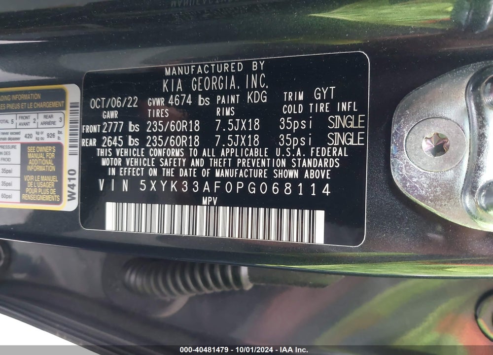 2023 KIA SPORTAGE EX VIN: 5XYK33AF0PG068114