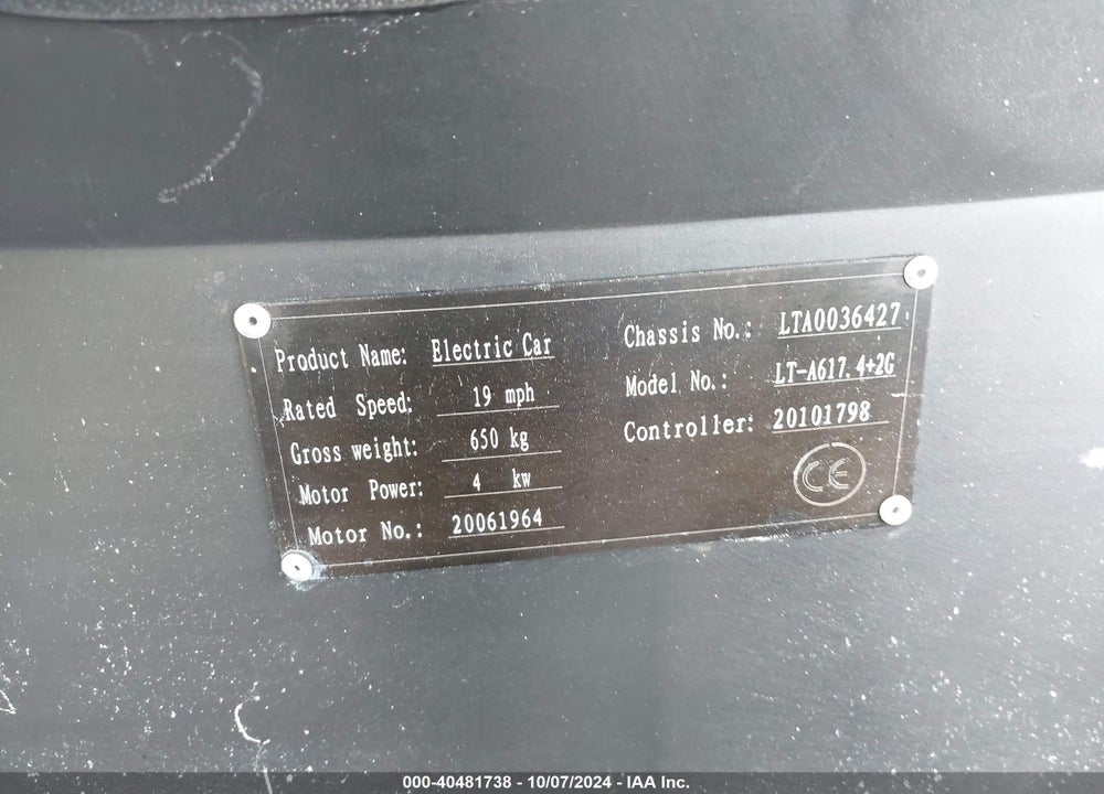 2020 ICON EV I-40F VIN: FLA111024