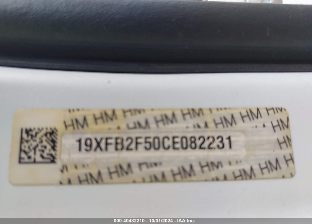 2012 HONDA CIVIC LX VIN: 19XFB2F50CE082231