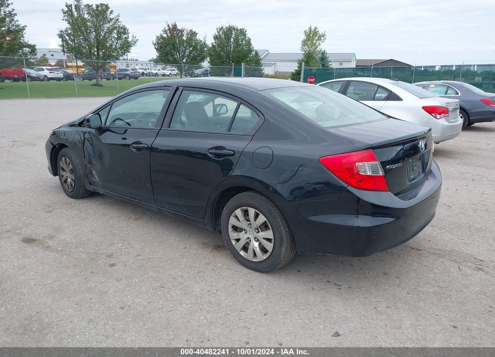 2012 HONDA CIVIC LX VIN: 19XFB2F5XCE024692