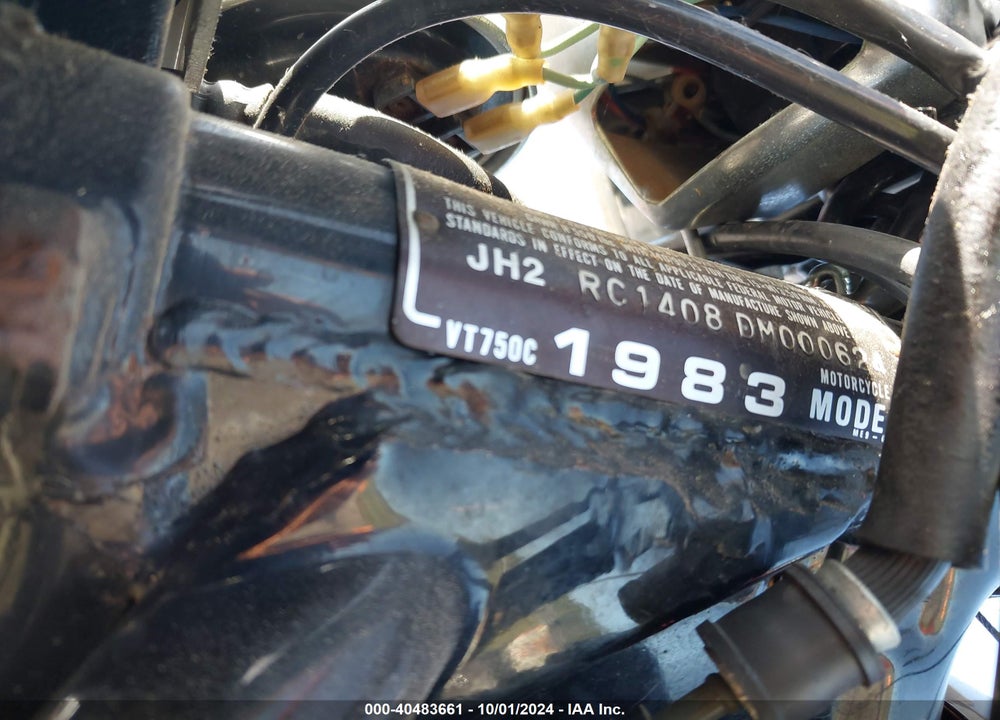 1983 HONDA VT750 VIN: JH2RC1408DM000624