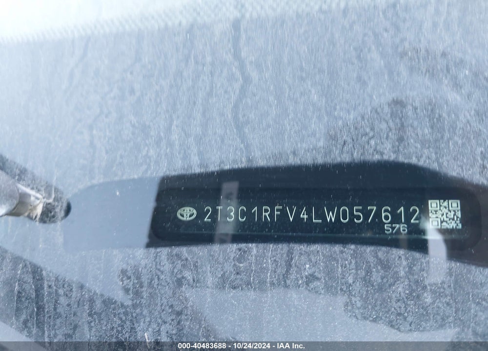 2020 TOYOTA RAV4 XLE PREMIUM VIN: 2T3C1RFV4LW057612