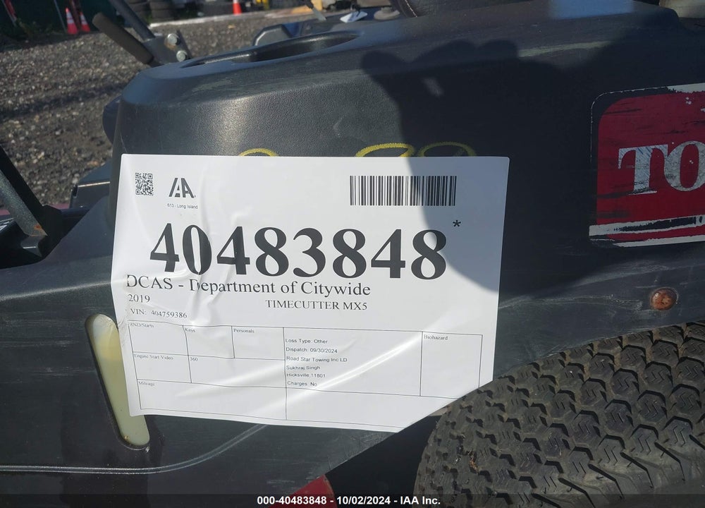 2019 UNKNOWN TIMECUTTER MX5000 VIN: 404759386