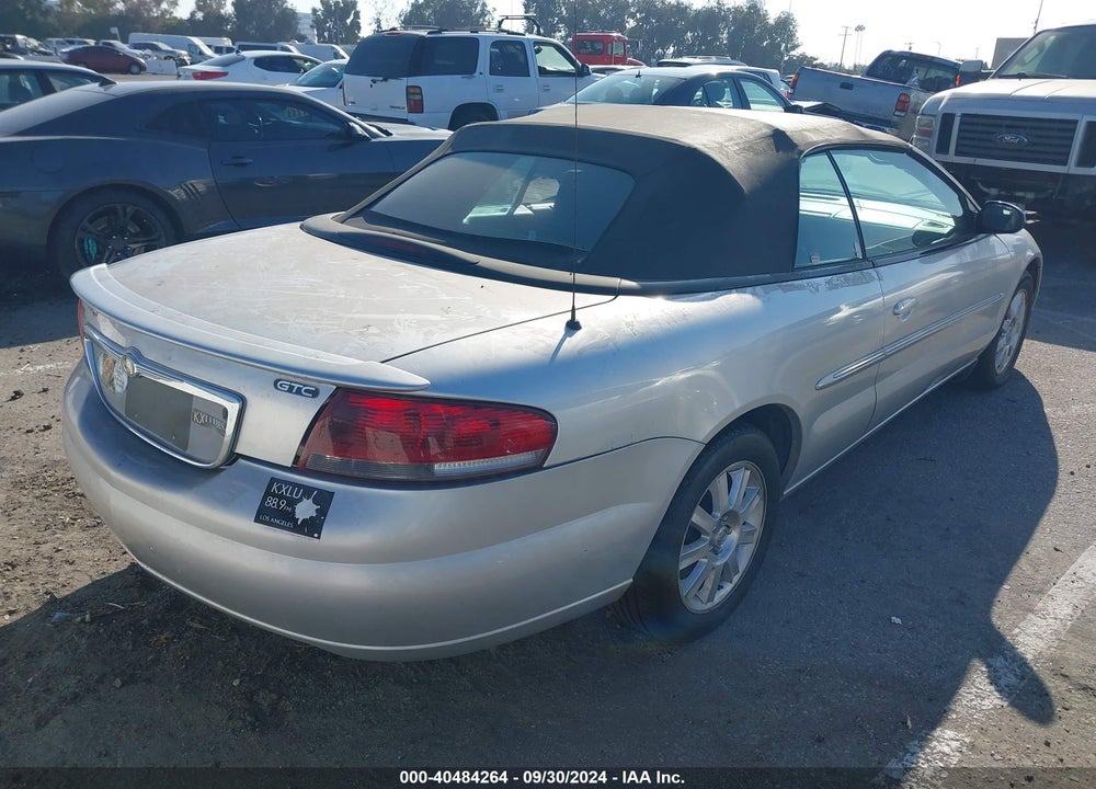 2004 CHRYSLER SEBRING GTC VIN: 1C3EL75R24N360798
