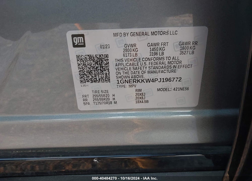 2023 CHEVROLET TRAVERSE FWD PREMIER VIN: 1GNERKKW4PJ196772