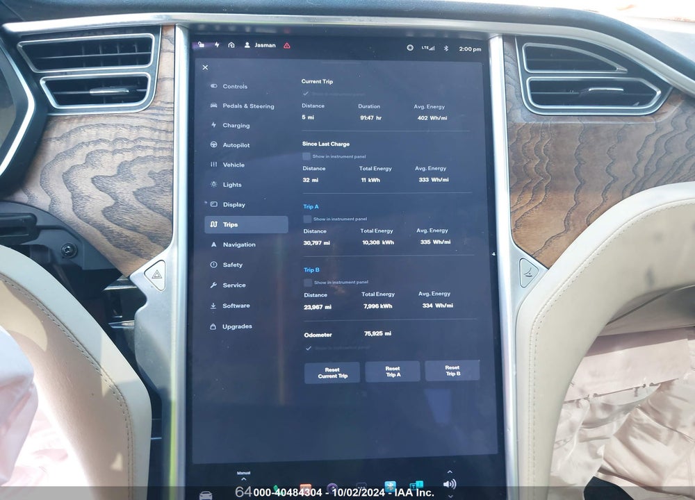 2017 TESLA MODEL S 100D/60D/75D/90D/P100D VIN: 5YJSA1E27HF195291