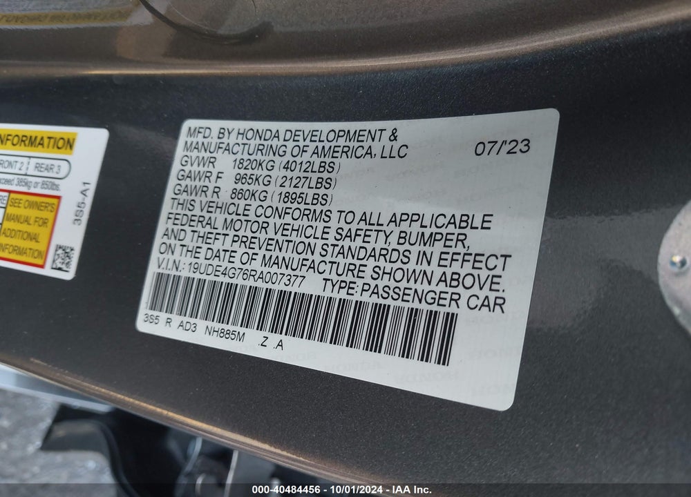 2024 ACURA INTEGRA A-SPEC W/ TECHNOLOGY VIN: 19UDE4G76RA007377