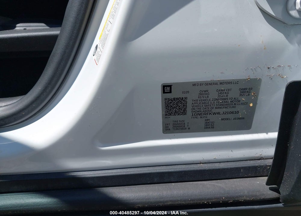 2020 CHEVROLET TRAVERSE FWD LS VIN: 1GNERFKW4LJ210610