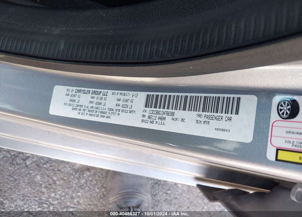 2013 CHRYSLER 200 TOURING VIN: 1C3CCBBG1DN766388