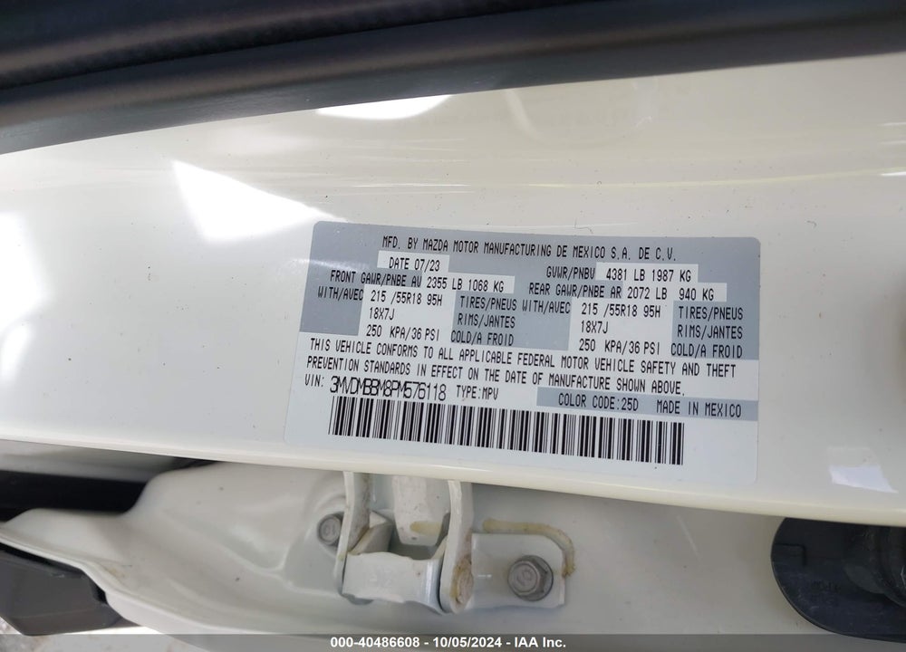2023 MAZDA CX-30 2.5 S SELECT VIN: 3MVDMBBM8PM576118