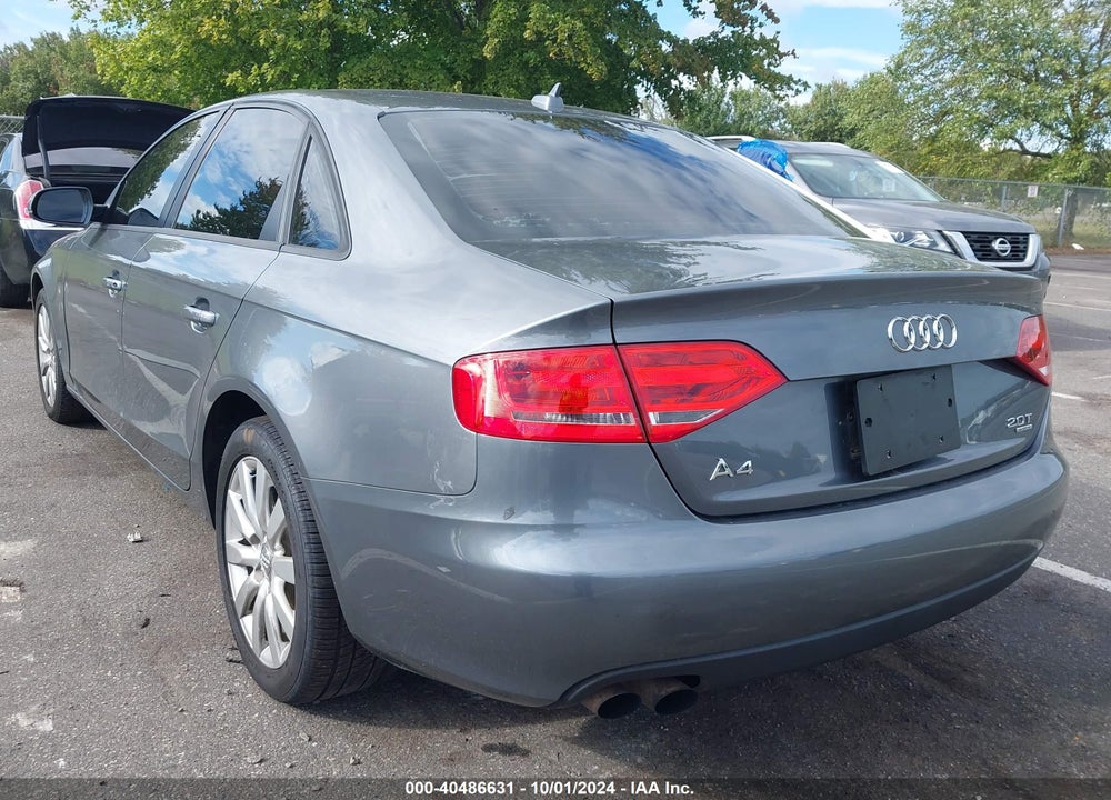 2012 AUDI A4 2.0T PREMIUM VIN: WAUBFAFL7CA120095