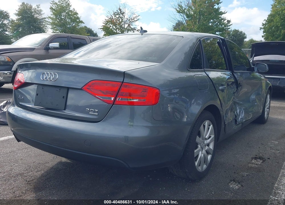 2012 AUDI A4 2.0T PREMIUM VIN: WAUBFAFL7CA120095