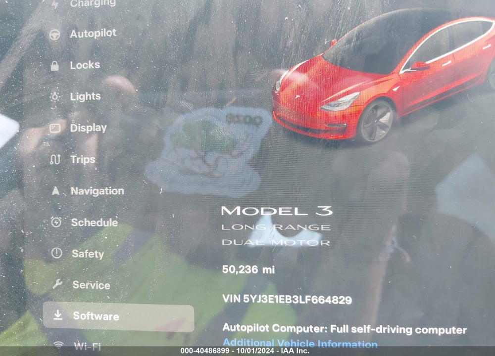 2020 TESLA MODEL 3 LONG RANGE DUAL MOTOR ALL-WHEEL DRIVE VIN: 5YJ3E1EB3LF664829