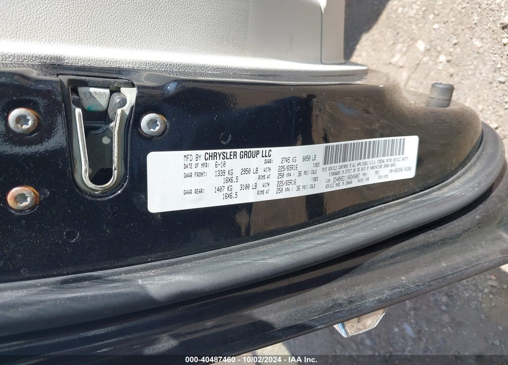 2010 DODGE GRAND CARAVAN SXT VIN: 2D4RN5D11AR349087