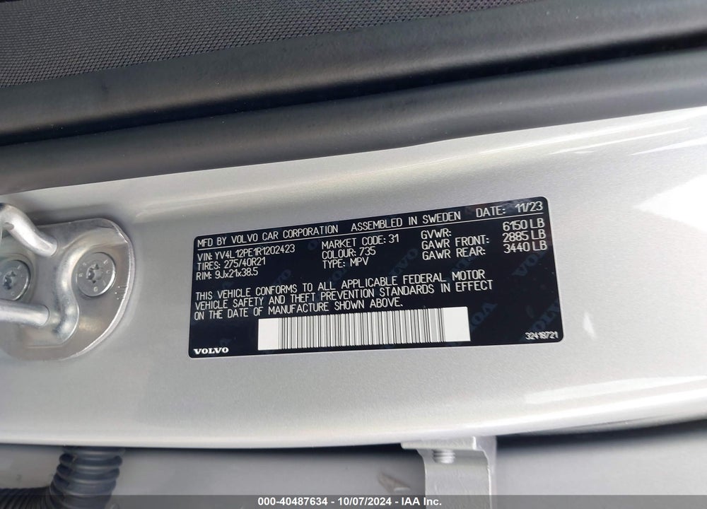 2024 VOLVO XC90 B5 PLUS BRIGHT THEME VIN: YV4L12PE1R1202423