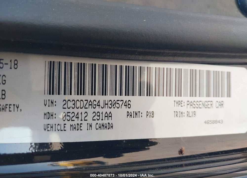 2018 DODGE CHALLENGER SXT PLUS VIN: 2C3CDZAG4JH305746