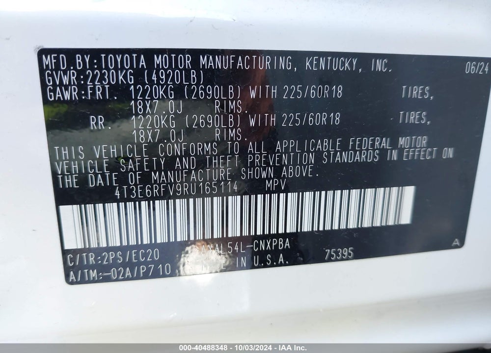 2024 TOYOTA RAV4 HYBRID XSE VIN: 4T3E6RFV9RU165114