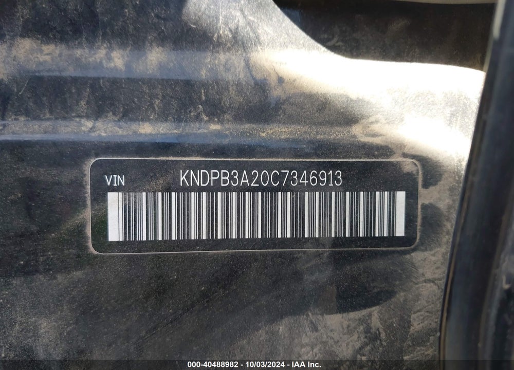 2012 KIA SPORTAGE LX VIN: KNDPB3A20C7346913