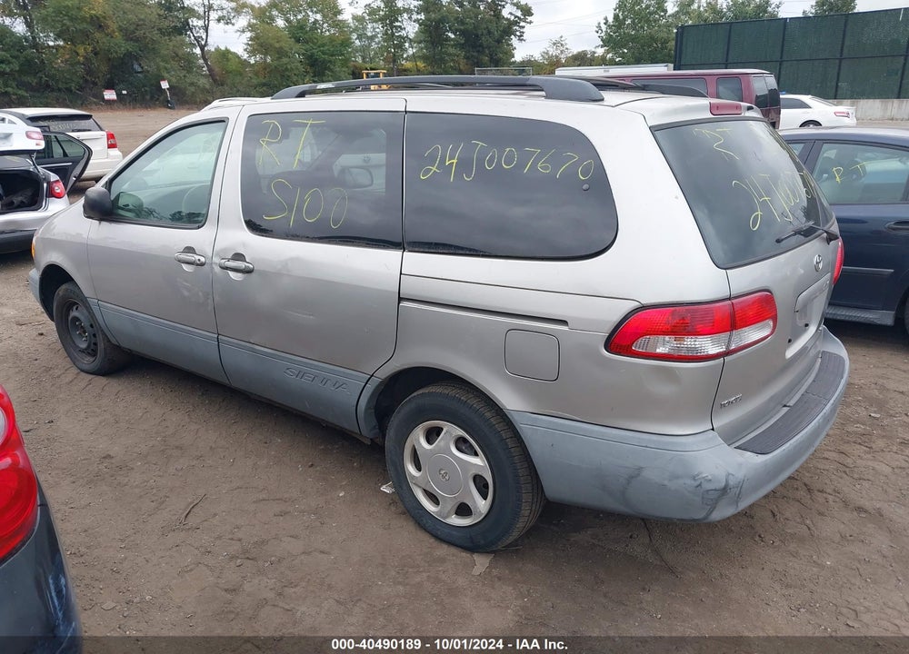 2001 TOYOTA SIENNA LE VIN: 4T3ZF13CX1U383251