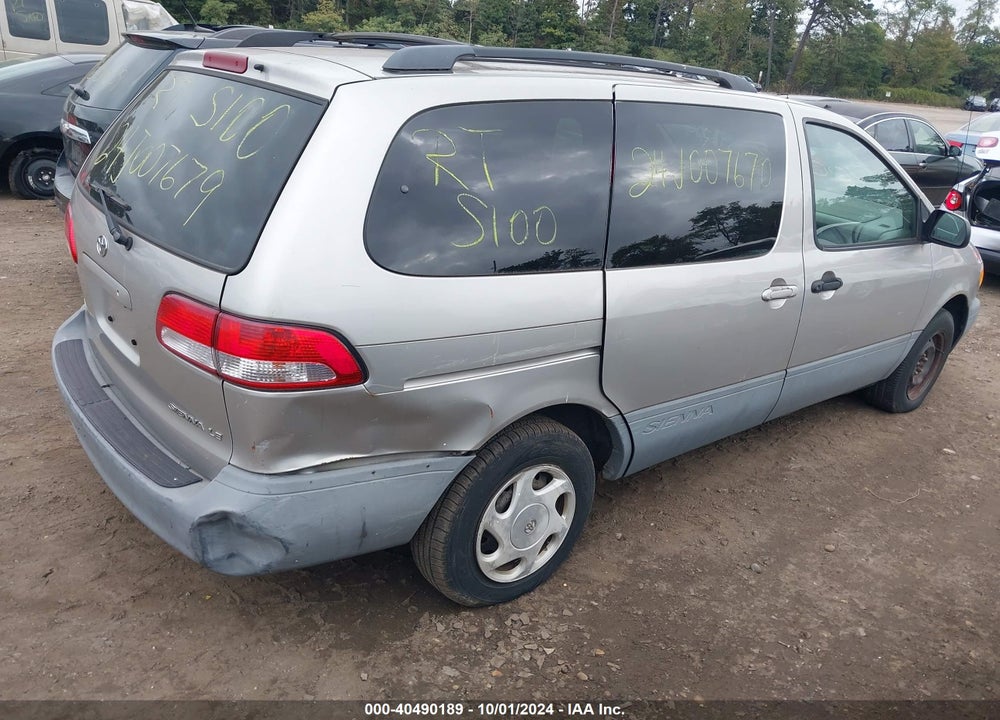 2001 TOYOTA SIENNA LE VIN: 4T3ZF13CX1U383251