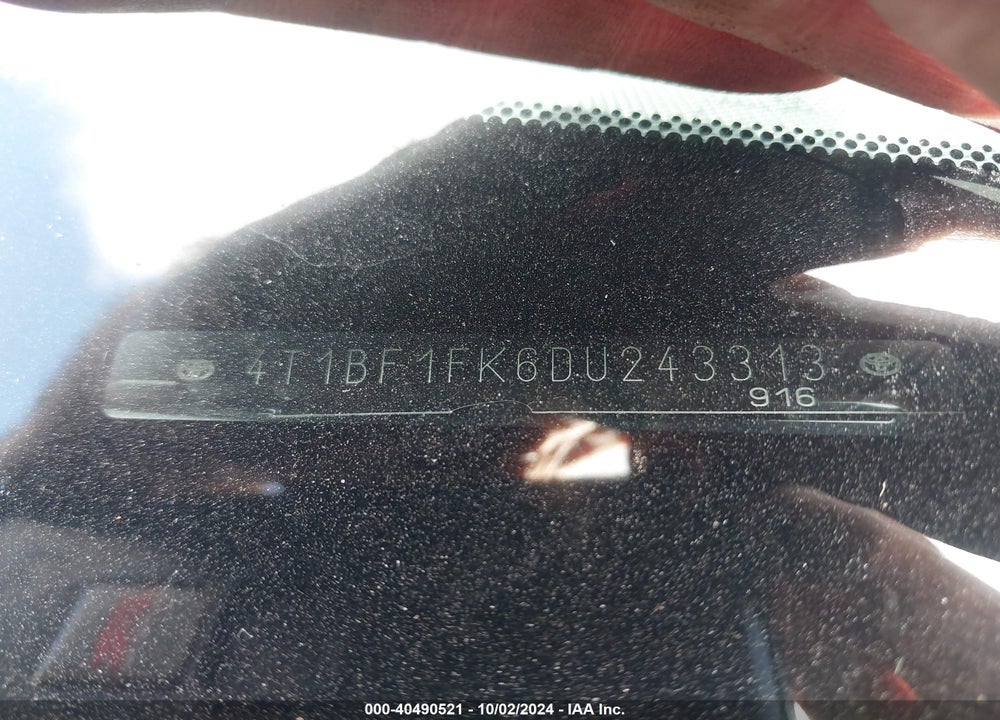 2013 TOYOTA CAMRY LE VIN: 4T1BF1FK6DU243313