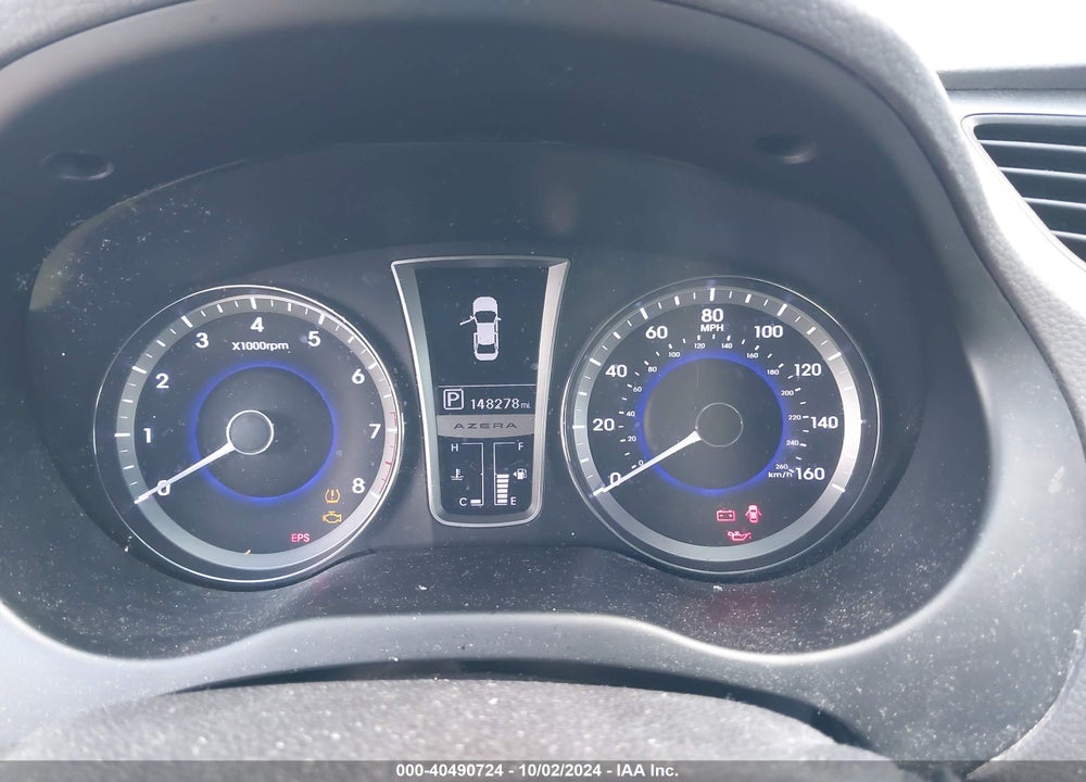2013 HYUNDAI AZERA VIN: KMHFH4JG6DA199010