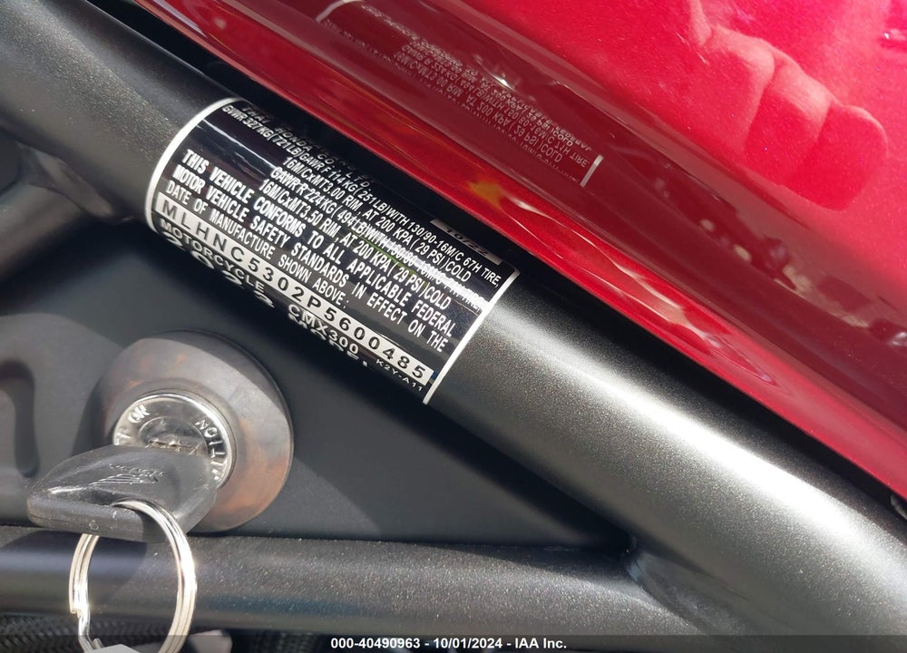 2023 HONDA CMX300 VIN: MLHNC5302P5600485