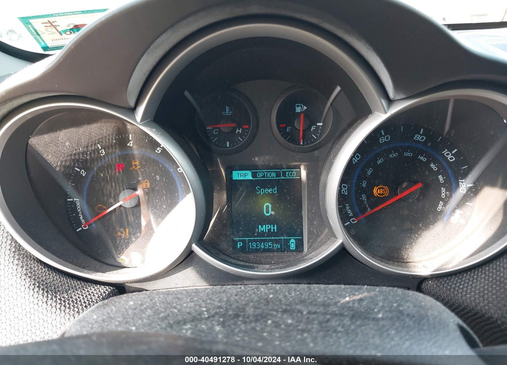 2013 CHEVROLET CRUZE ECO AUTO VIN: 1G1PH5SB4D7236885