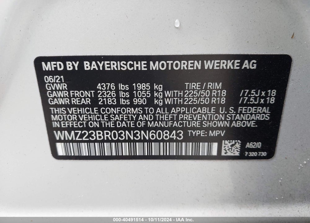 2022 MINI COUNTRYMAN COOPER VIN: WMZ23BR03N3N60843