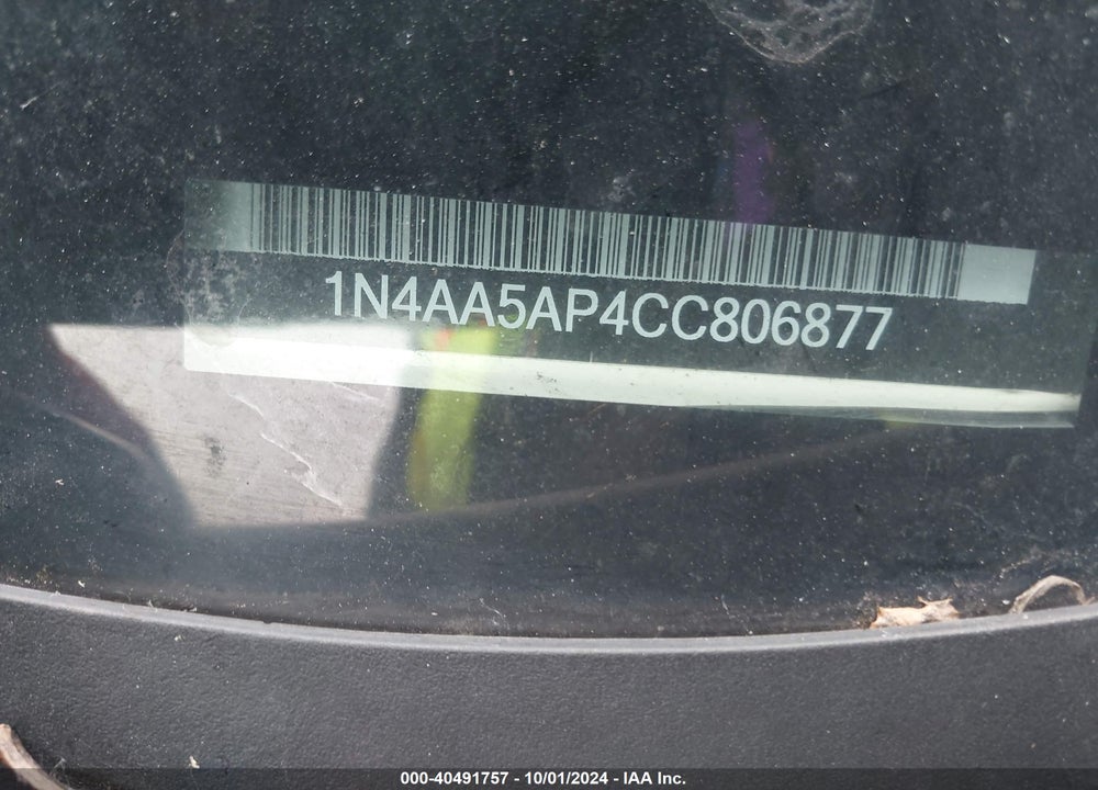 2012 NISSAN MAXIMA 3.5 S VIN: 1N4AA5AP4CC806877