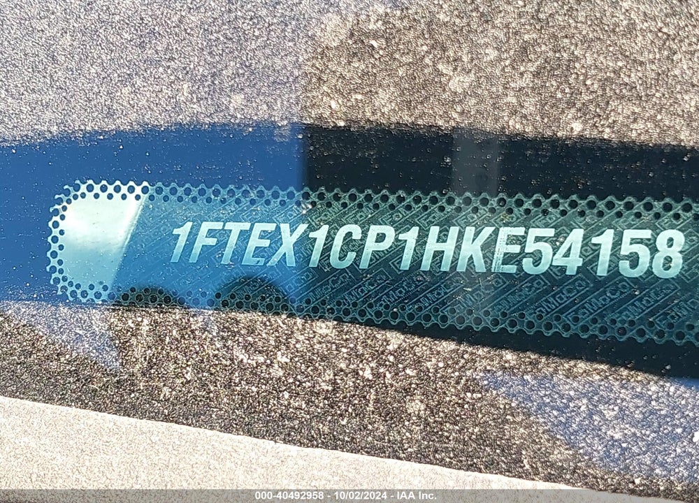 2017 FORD F-150 XLT VIN: 1FTEX1CP1HKE54158