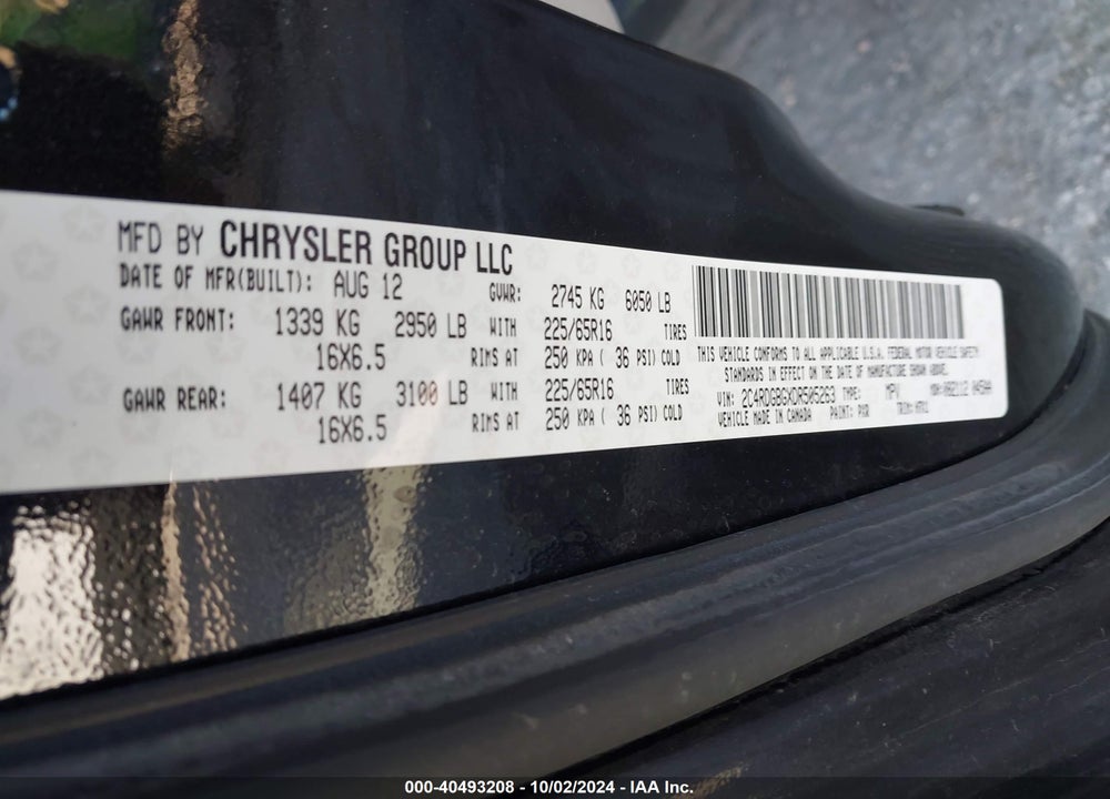 2013 DODGE GRAND CARAVAN SE VIN: 2C4RDGBGXDR505263