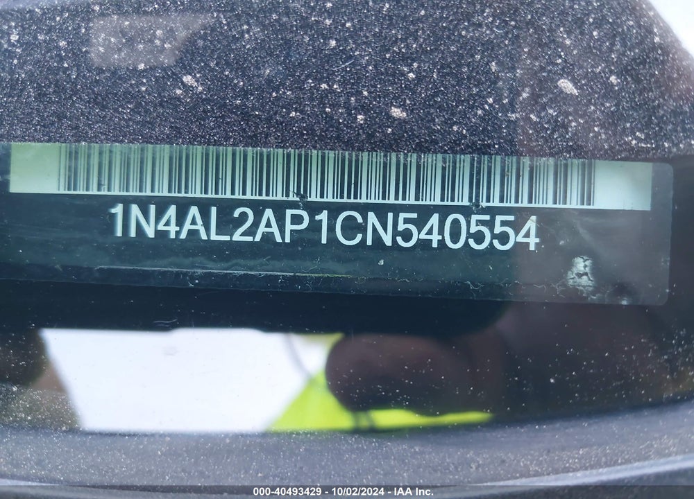 2012 NISSAN ALTIMA 2.5 S VIN: 1N4AL2AP1CN540554
