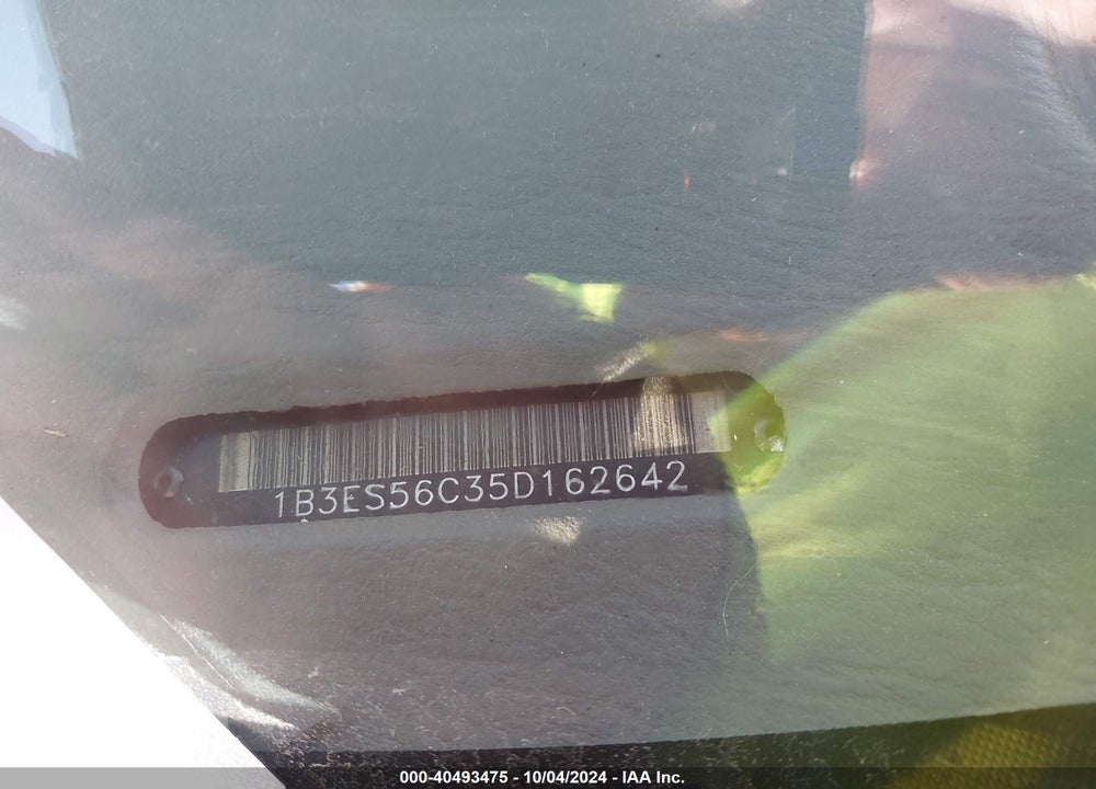 2005 DODGE NEON SXT VIN: 1B3ES56C35D162642